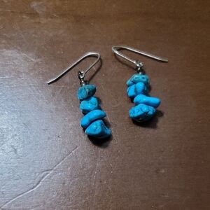 Womens Turquoise Rocks Earrings